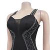 European & American Fashion Rhinestone Strappy Midi Dress - Women's Hot-fix Style New Arrival