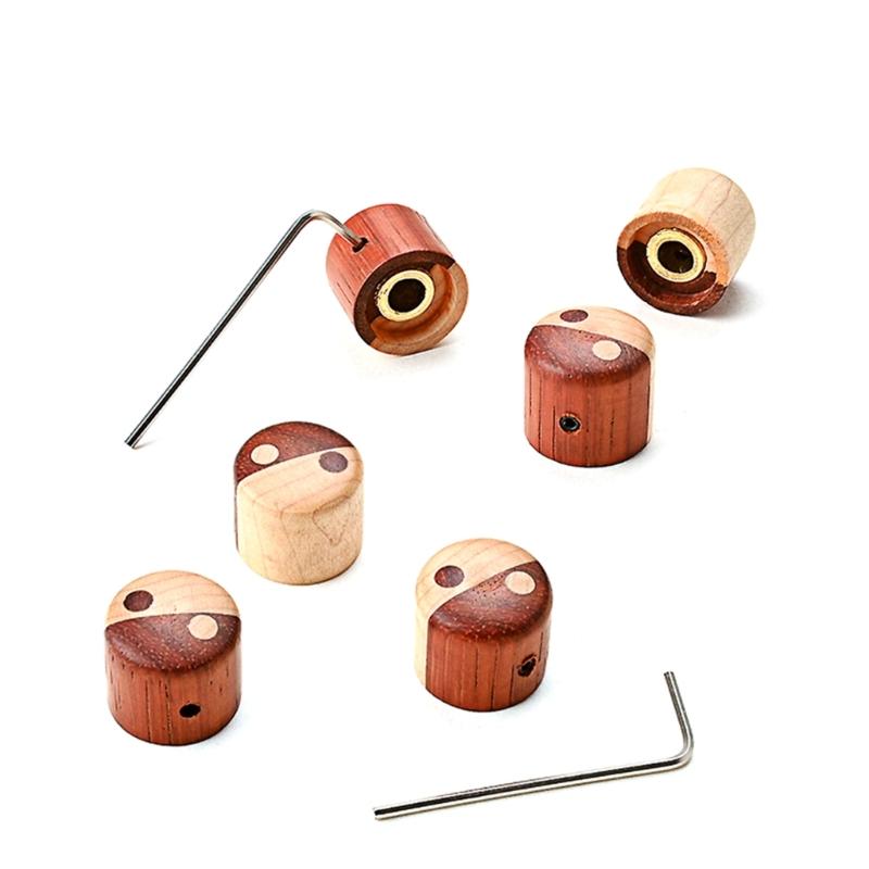 Wooden Volume Tone Control Knobs Electric Guitar Bass Knobs Potentiometer Cap Instrument Accessories Easy to Use