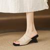 French soft one-word cool slippers for women to wear 2025 summer new fish mouth open-toed sandals
