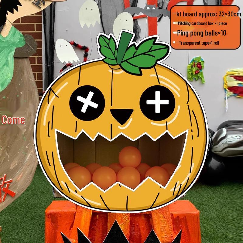 DIY Halloween Pumpkin Throwing Game Props for Kindergarten Decoration