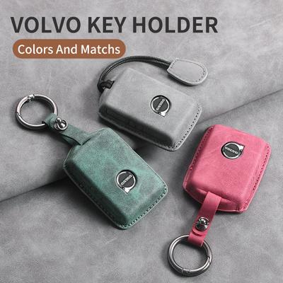 Volvo S60 S90 XC40 XC60 XC90 V60 V90 T6 T8 için 3 Düğmeli Deri Araba Anahtar Kılıfı Kapağı Otomatik Anahtar Kabuk Koruyucu Aksesuarlar