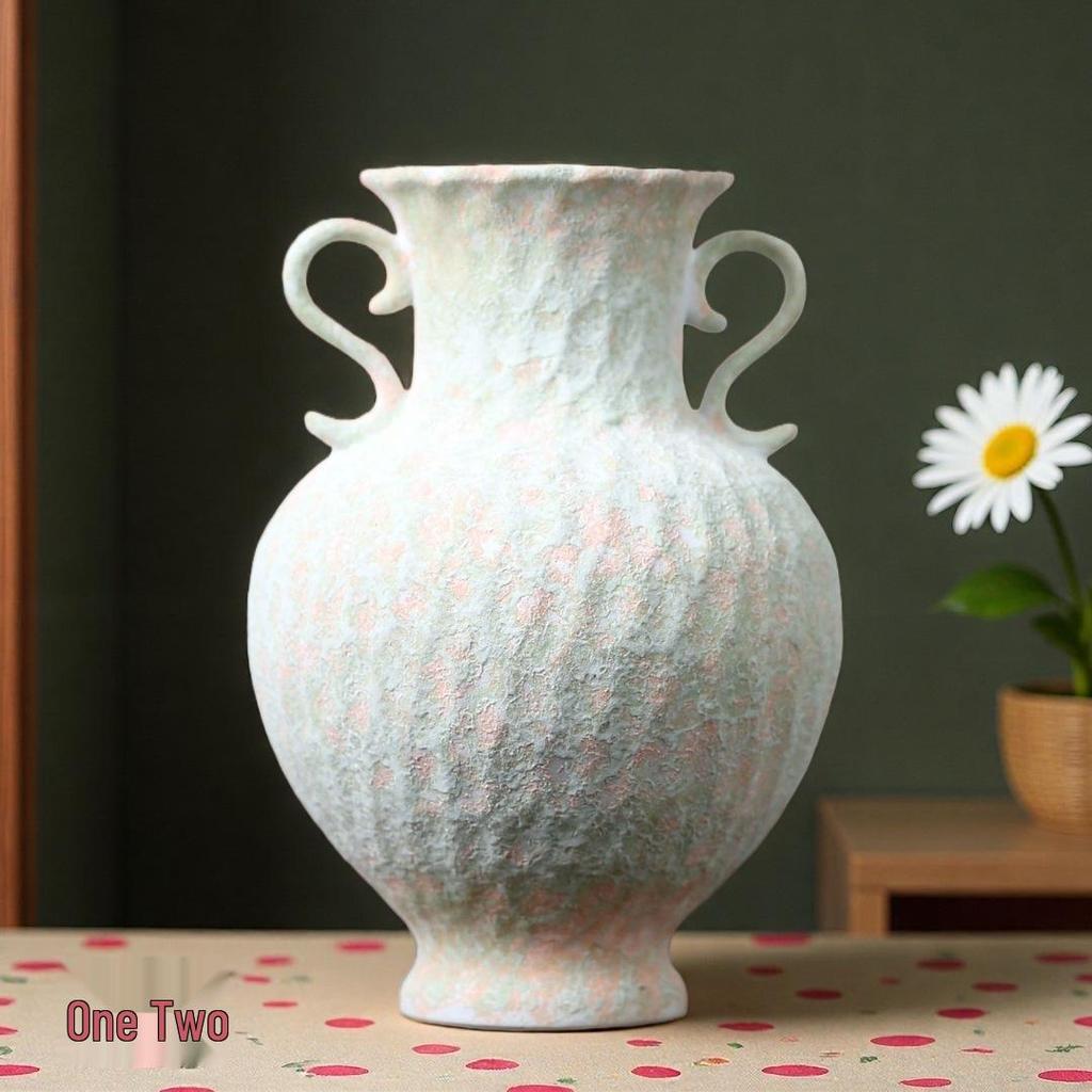 Großkalibrige Retro-Keramikvase für luxuriöse Wohnzimmerdekoration