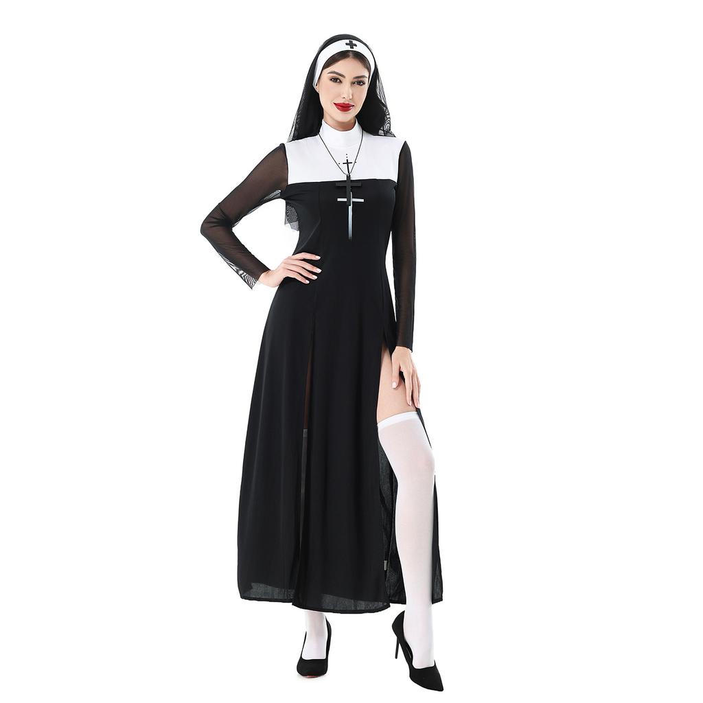 Adult costume cosplay sexy cross nun costume carnival cosplay costume