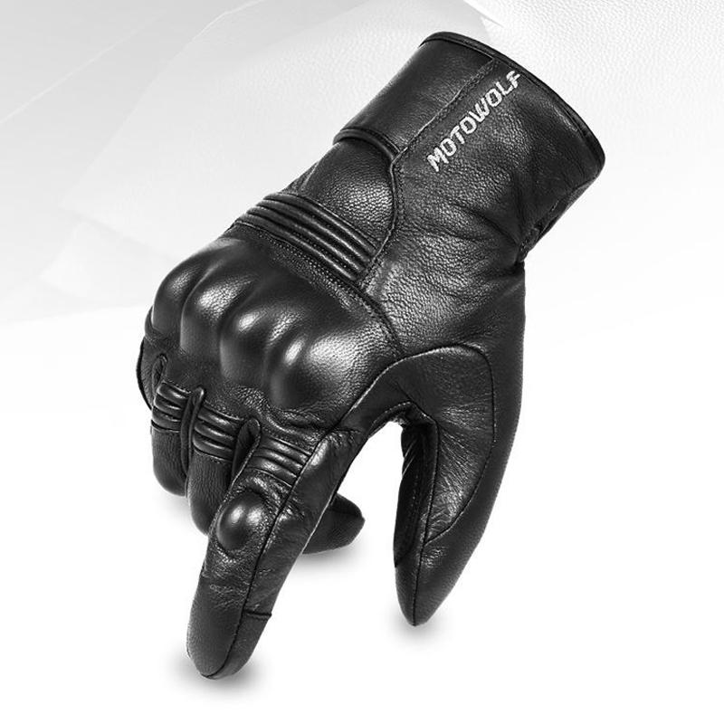 Motorcycle Gloves Real Leather Waterproof Windproof Winter Warm Gants Homme Luva Guantes Touch Screen Riding Bike Car Gloves