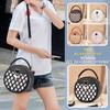 NICOLE & DORIS Women's Mini Shoulder Bag, Round Crossbody Bag, Small, Lightweight, Waterproof, Leather, 2-Way, Cute, Popular, Stylish, Off-White