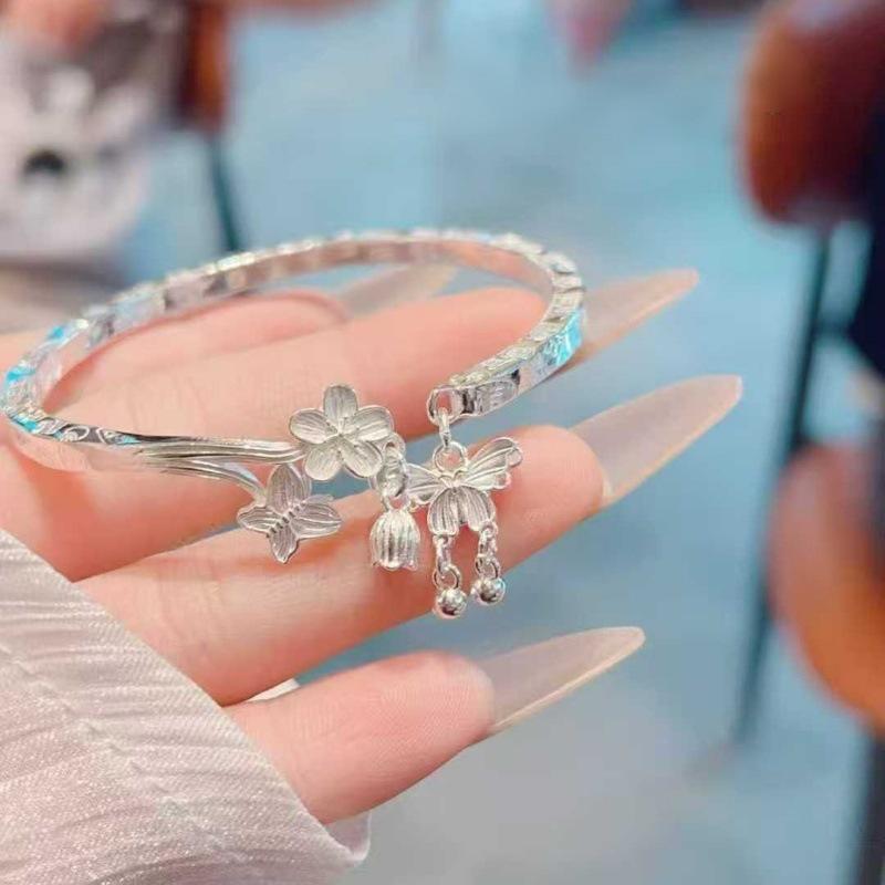 Браслет-открывашка  Лилия Бабочка  с благоприятными словами: Свежий, Изысканный и Модный Подарок - Ручные Украшения.