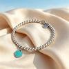 TIFFANY &CO Blue® Perles Diamant Bleu 4mm Argent 925 Émail Diamant Bracelet Femme GRP12057-Argent Petit