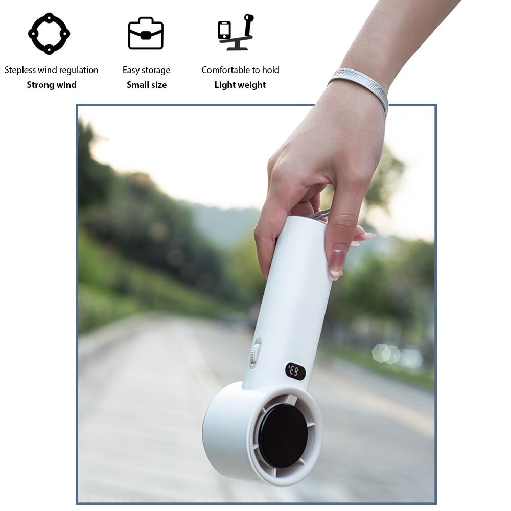 Portable Handheld Fan High-Speed Mini Fan with LED Display USB Rechargeable Personal Fan 100 Gear