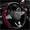2 PCS Steering Wheel Cover, Segmented Car Wheel Covers With Crystal Rhinestones, Non-Slip Protector Bling Sparkly Decoration For Most Steering