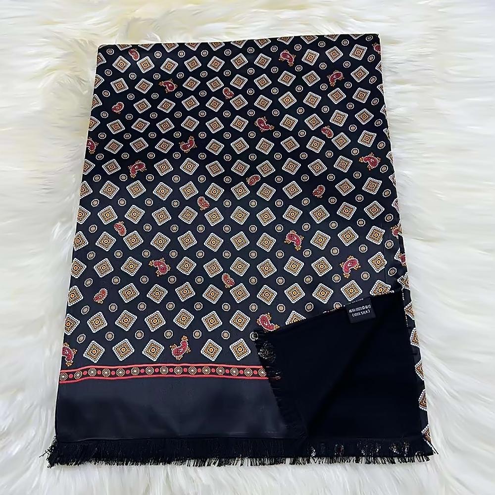 

BYSIFA|Men Business Coffee Silk Scarf Thicken Autumn Winter Male 100% Natural Silk Long Scarves Cravats Neck Scarf Tie 165*24cm