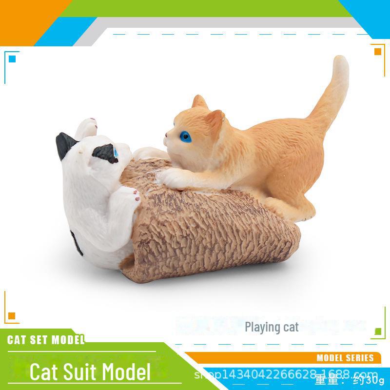 Seashell Cat Figurine: Realistic Kitten Toy Model