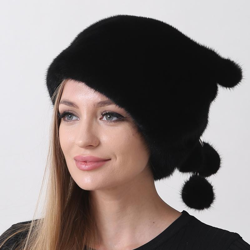 Pălării din blană de nurcă autentică pentru femei Pălărie de iarnă Moda Elegantă Căldură Căciulițe de damă