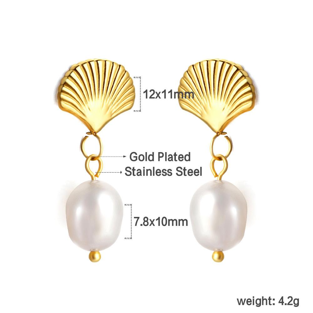 Elegant Baroque White Pearl Earrings Fashionable High-End Pearl Jewelry