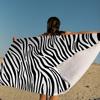 Asciugamano da Spiaggia Nuoto Stampa Zebra Bianca Nera Anime Asciugamano Morbido Assorbente Lavetta Regali per Bambini Viaggio Campeggio Palestra