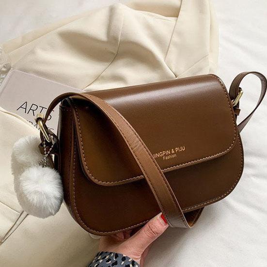 

WTEMPO Высококачественная винтажная сумка на одно плечо, однотонная сумка-мессенджер большой вместимости, маленькая квадратная сумка с регулируемым плечевым ремнем 22*14*6cm коричневый