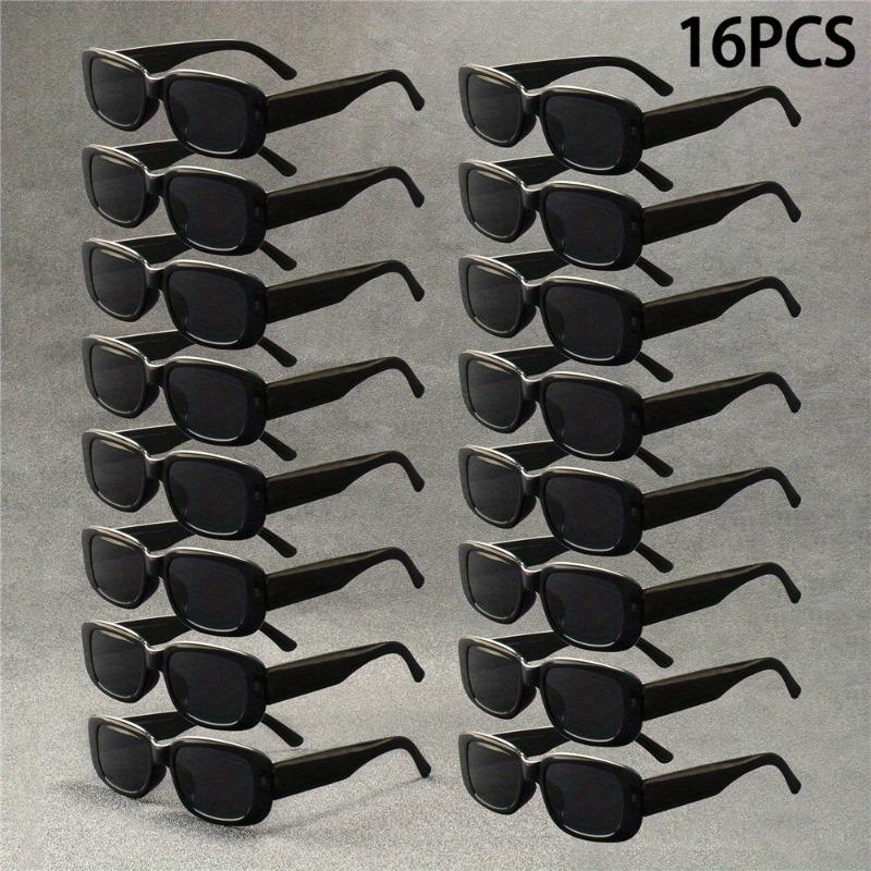 16pcs Vintage-Style Women'S Square Glasses PC Frame - Ideal for Parties Weddings Music Festivals Decorative Accessories