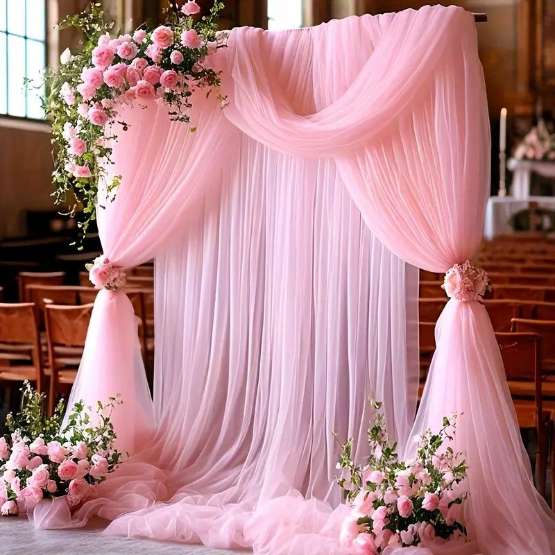 Transparenter Tüll-Hintergrundvorhang für Hochzeits- & Party-Fotografie