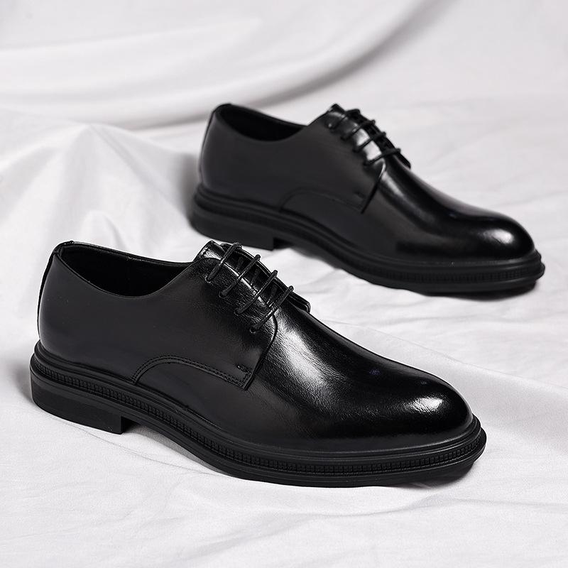 Wenzhou Leather Shoes Men's 2025 Autumn New British Style Korean Version Height-increasing Shoes Commuter Office Height-increasing 8CM Men's Shoes