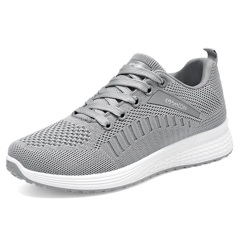 Women's shoes, sports shoes, new fly-woven mesh running shoes, lace-up simple shoes, women's breathable soft-soled single shoes