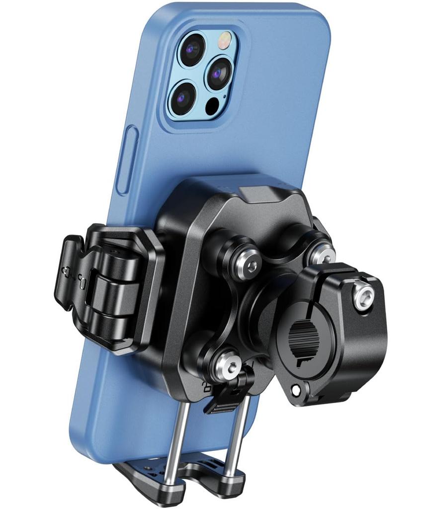 Kaedear Motorcycle Smartphone Air Quick Adjustable Side Button Security Quick Mount Holder, Vibration-Absorbing Mount, Integrated, Lever, Compact,