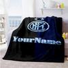 Inter Milan Personalized Name Blanket Throw Customizable Blanket Durable Comfort for Nap Office Chair Picnics Bedding for All Occasions