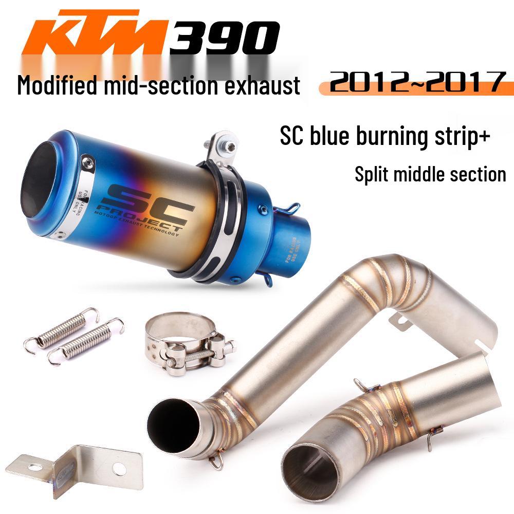 Modified Exhaust System for Duke390/RC390: Stainless Steel & Titanium Mid-pipe & Tailpipe Set