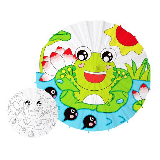 40/60CM DIY Hand-Painting Paper Umbrella Chinese Style Decorative White Oil-paper Umbrella with Wooden Handle Kids Coloring Oriental Umbrella Crafts