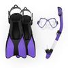 Diving Fins, Snorkel, and Goggles Set with Silicone Mouthpiece for Water Sports