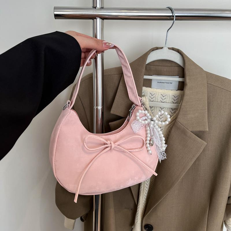 

New beautiful solid color gentle and versatile temperament portable women s handbag solid color casual shoulder messenger bag no pendant розовый