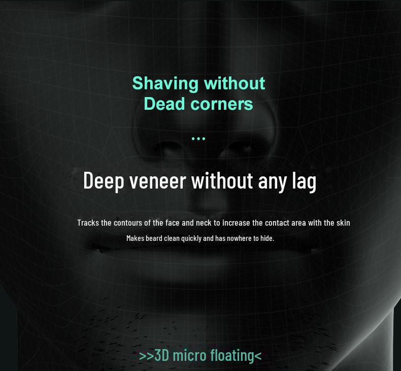 מכונת גילוח חשמלית קומפקטית לגברים - ניתנת לשטיפה מלאה, סופר נקייה, ניידת לנסיעות