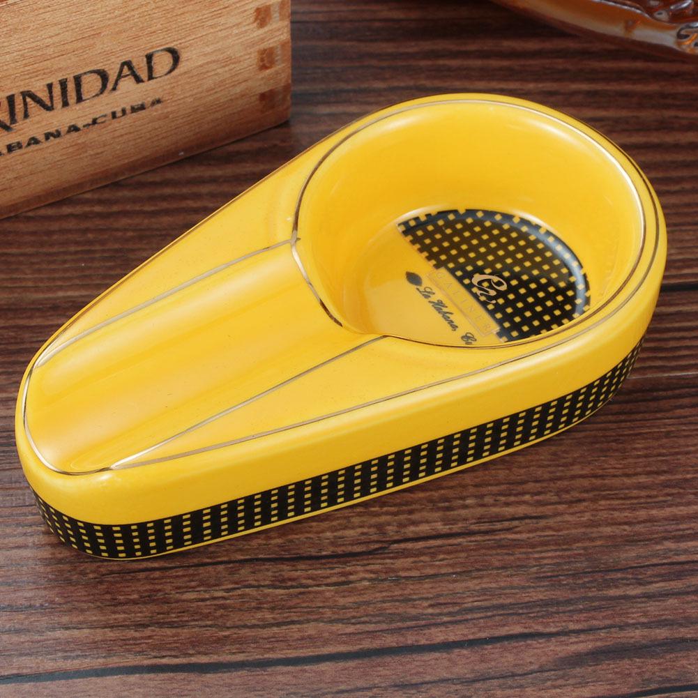 Portable Ceramic Cigar Ashtray with Single Slot