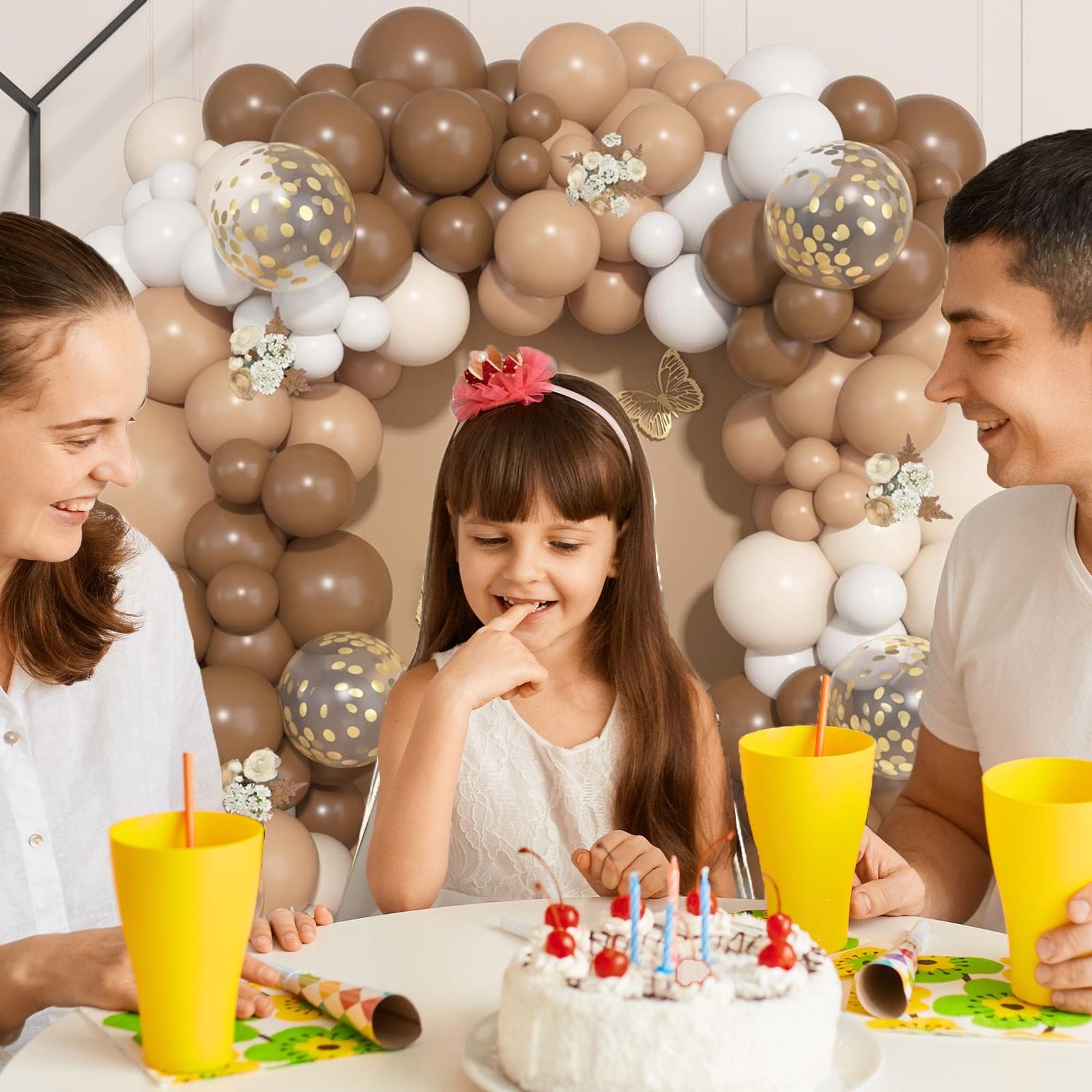 

157 шт. Коричневый Набор Арки из Гирлянды, Бежевый Нюдовый Нейтральный Золотой Конфетти Разного Размера Для Дня Рождения Мишка Тедди Детский Душ Нейтральный Дикий One Size жёлтый