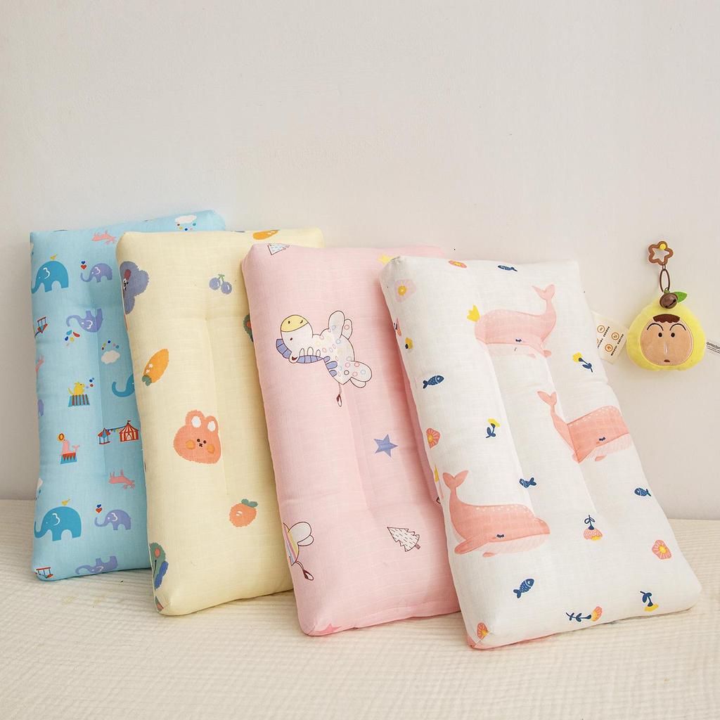 Children's Double Layer Cotton Cartoon Pillow, Ideal for Kindergarten Naps and Neck Support.