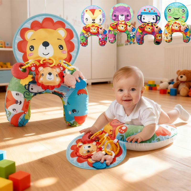 Baby Pillow Tummy Time Toys Black And White Lying Pillow High Contrast Double-Sided Sensory Toys Newborn Head-Up Training Pillow