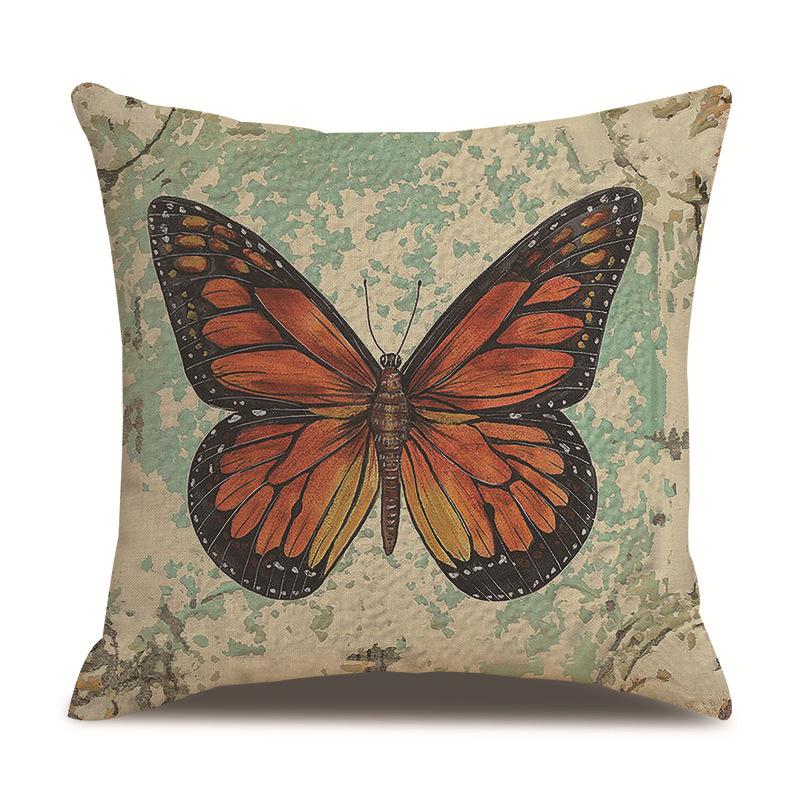 Linen Pillowcase Home Cute Butterfly Sofa Pillowcase Office Nap Pillow