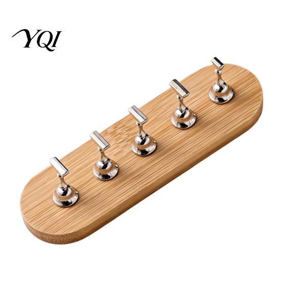 Magnetic Nail Art Stand Practice with Wooden Base, Press-on Holder Bas for Painting Nails, False Display Home Salon Manicure