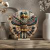 Vibrant Native American Totem Pole Metal Wall Art Round Sign Waterproof HD Aluminum