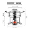 Hammered Texture Inflatable Single-Person Hot Pot, Stainless Steel Heating, Home Use