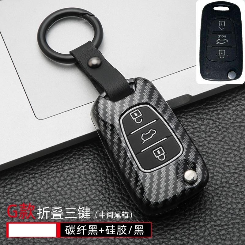 Styling Mouldings Glossy Carbon fiber ABS Car Remote Key Cover For Hyundai i20 i30 i35 iX20 iX35 Solaris Verna For Kia RIO K2 K5