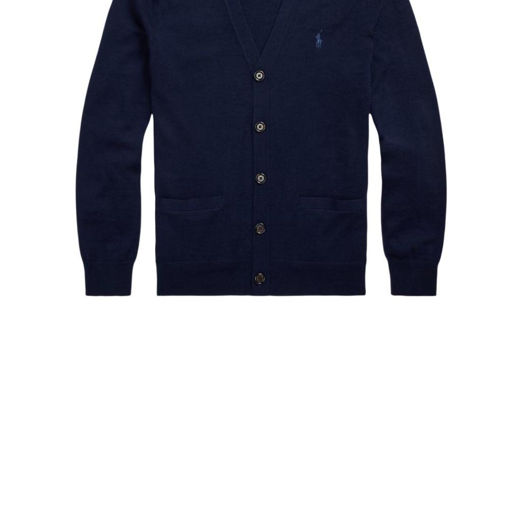Polo Ralph Lauren FW25 Small Pony Logo Embroidered Cotton Linen Blend Single-Breasted Long Sleeve Knit Sweater Men sweater MNPOSWE16821493-400