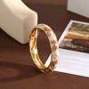 DIEZI Bohemian Sweet Enamel Flower Wide Bangles For Women Men Exaggerated Fashion Gold Color Bangles Bracelets Gift Jewelry