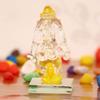 Yellow and Transparent Double Sided Crystal Car Ganesha Showpiece