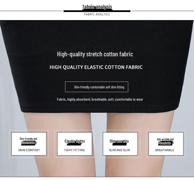 High-Waist Professional Black Bodycon Skirt with Pockets - Spring/Autumn Slimming Workwear