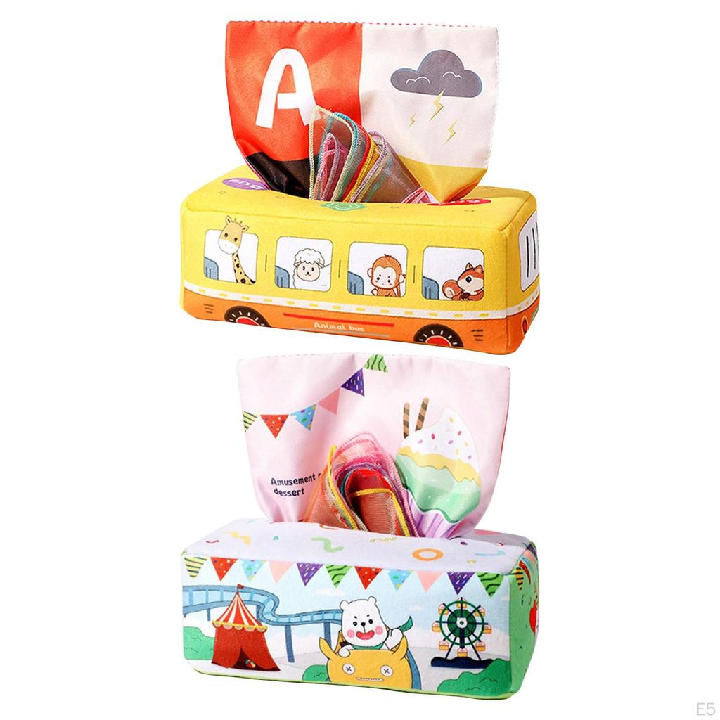 Baby Tissue Box Toy, Toys 6 To 12 Months Montessori for Babies, Infant Newborn Toddlers