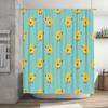 Bright Blue Chickens Shower Curtain Set 72\W x 84\L Bathroom Decor with Hooks (Set of 3) Cute Kids' Bath Tarp with Non-Slip Back