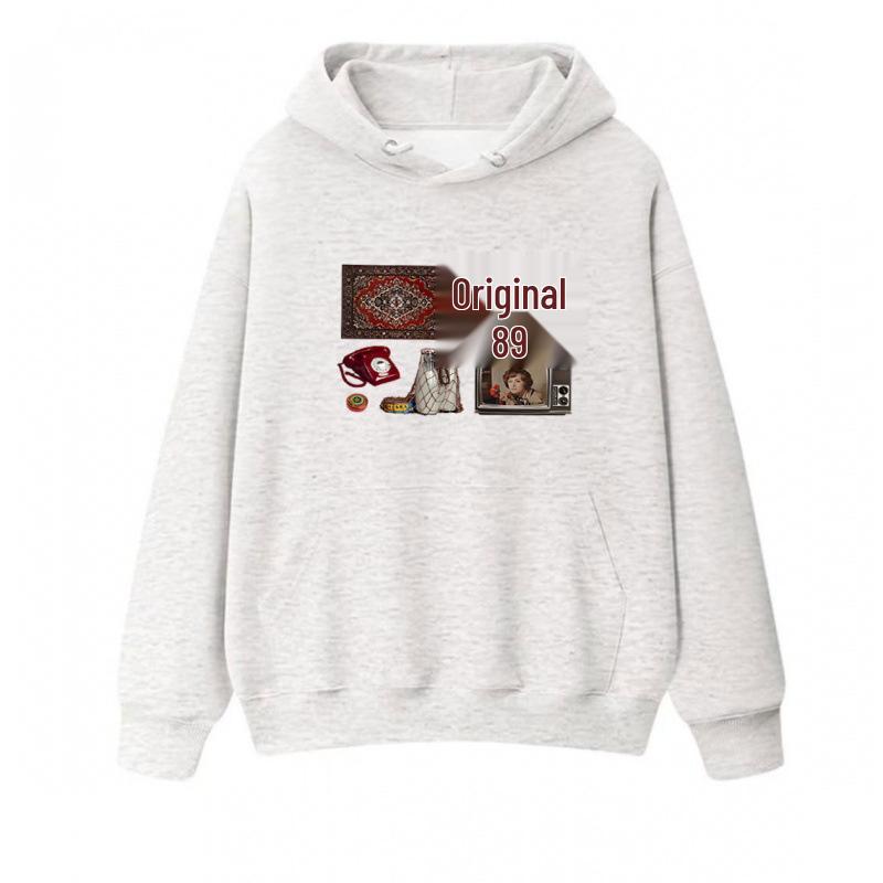 Retro Y2K Women's Casual Printed Hoodie - Autumn/Winter Collection
