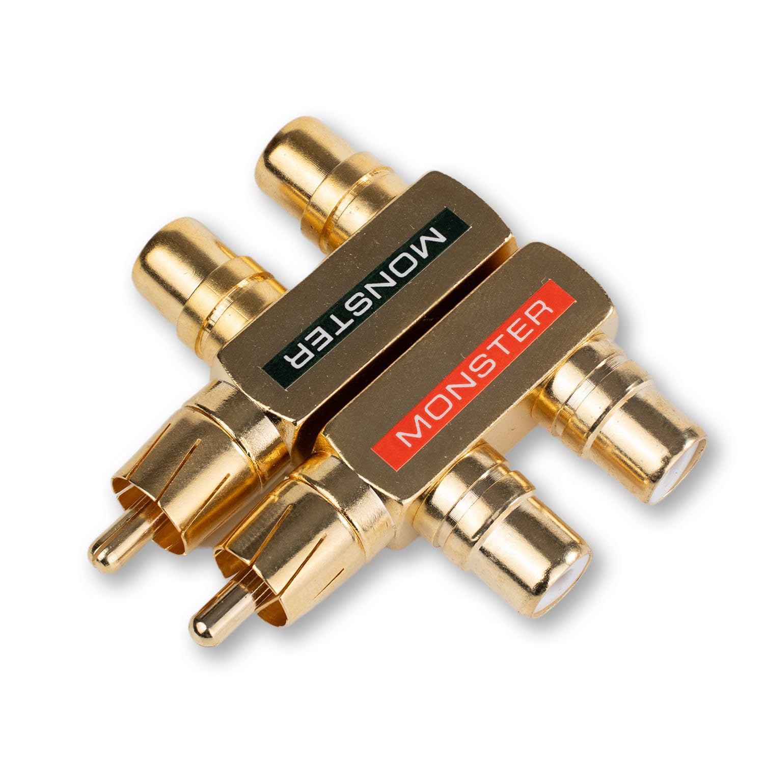 

winova RCA Splitter 1 Male to 2 Gold Compatible with and Game Adapter, Female, Right-Angle L-Shape, Plated, Durable, Audio/Video Connection,