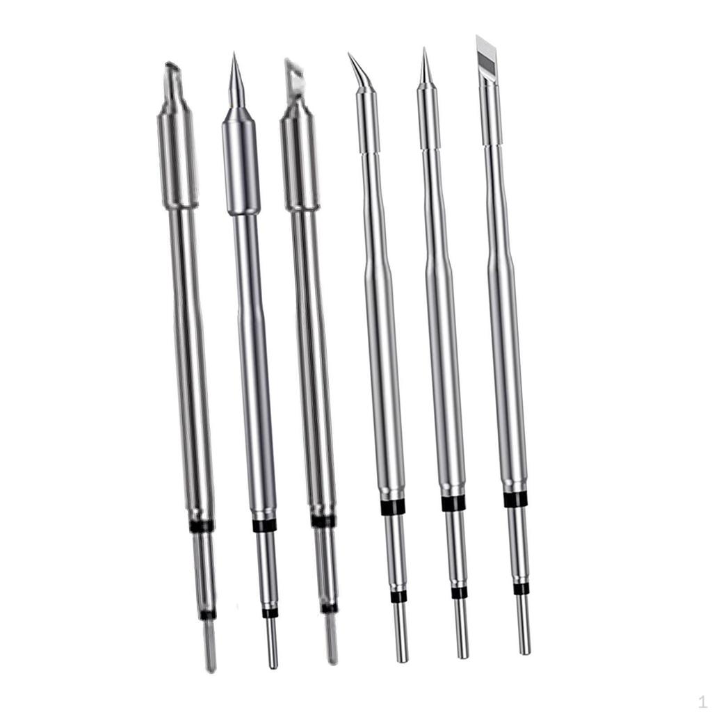6Pcs Soldering Iron Tips Parts,Replacement Head Solder for Electronics, Electric