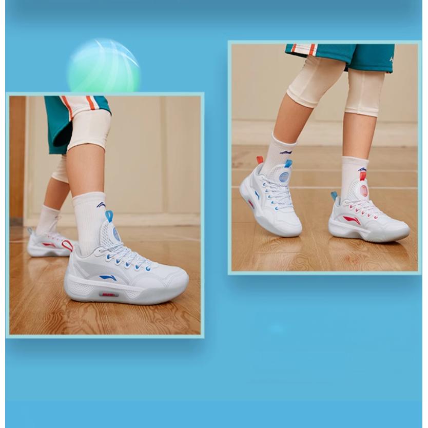 Li Ning Yu Shuai 13 Low Lightweight High Resilience Non-Slip Wear-Resistant Breathable Low-Top Basketball Shoes Kids Basketball Shoes White YKBS058-3