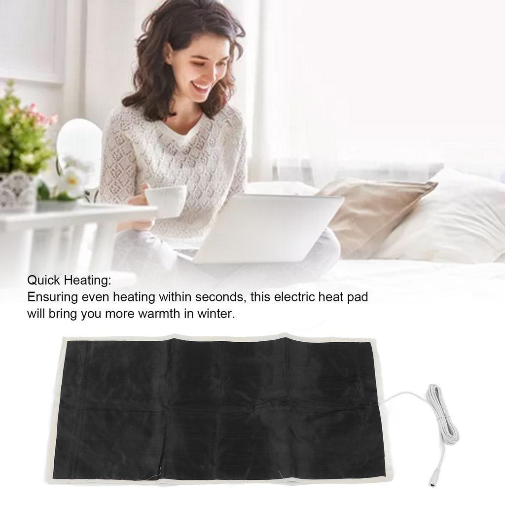 Heating Pad Electric Heat Cushion 60x30cm DC 12V 5521 Female Connector for Home Sleeping